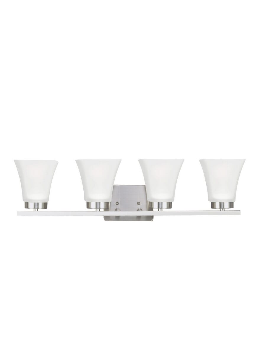 Sea Gull Bayfield 4-Light 28" Bathroom Vanity Light in Brushed Nickel