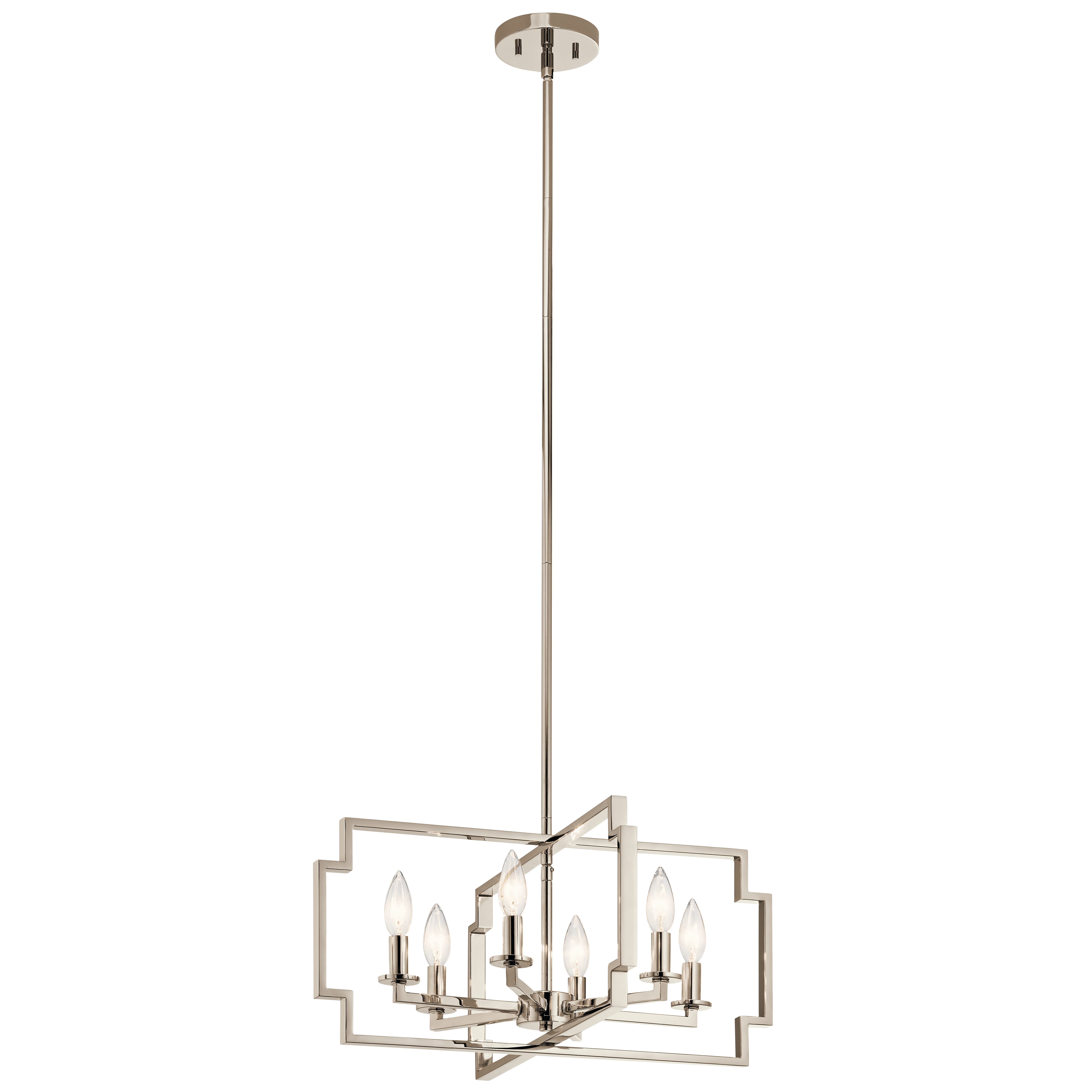 Kichler Downtown Deco Chandelier/Semi Flush 6-Light in Polished Nickel