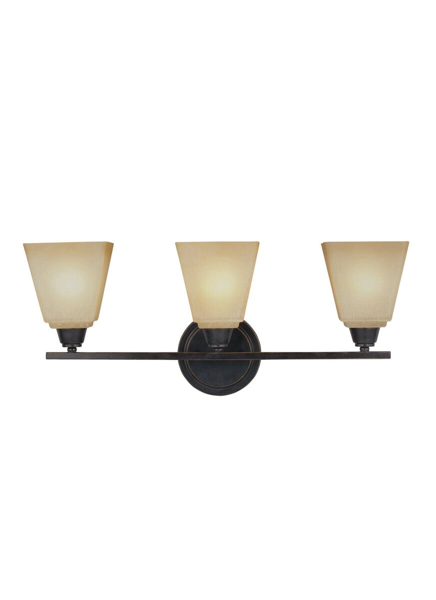 Sea Gull Parkfield 3-Light 24" Bathroom Vanity Light in Flemish Bronze