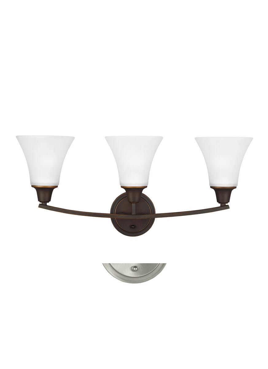 Sea Gull Metcalf 3-Light 25" Bathroom Vanity Light in Autumn Bronze