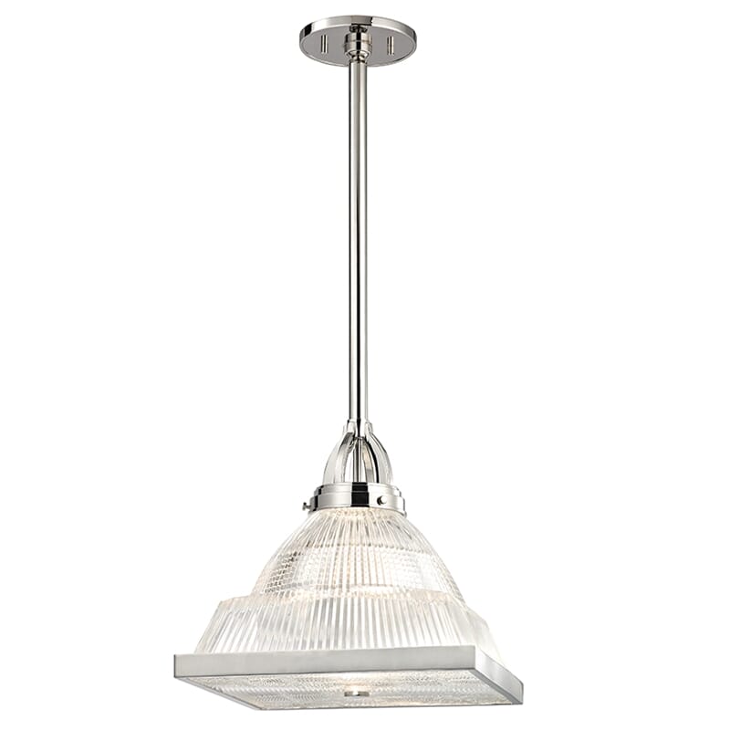 Hudson Valley Harriman 13" Pendant Light in Polished Nickel