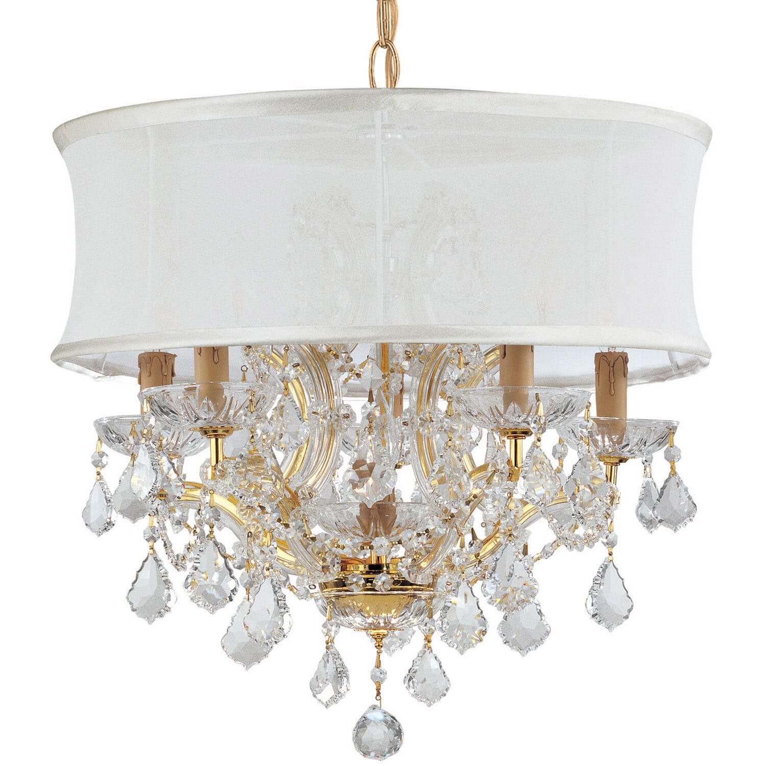 Crystorama Brentwood 6-Light 19" Chandelier in Gold with Clear Swarovski Strass Crystals