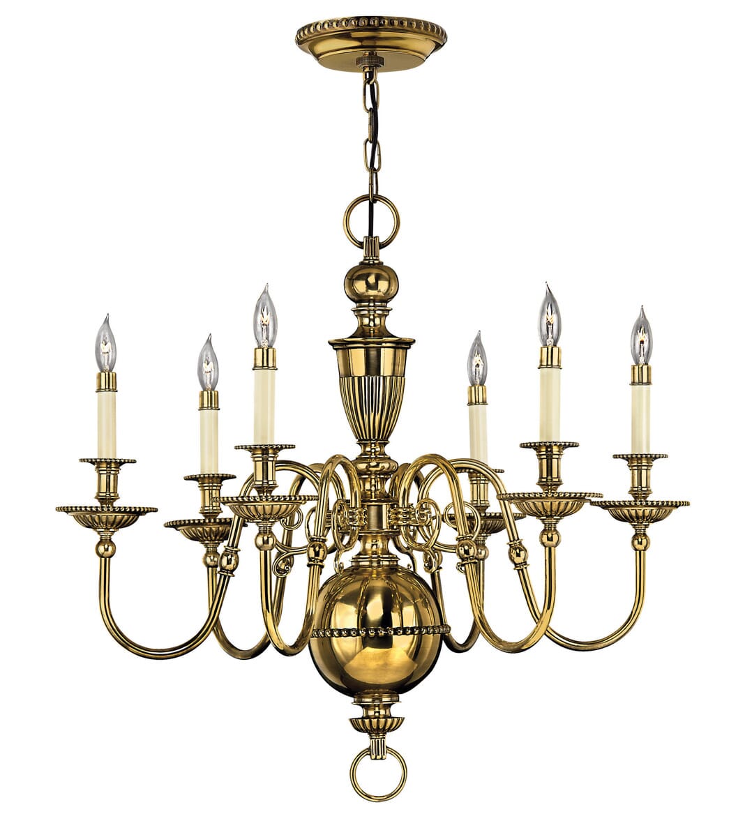 Hinkley Cambridge 6-Light Single Tier Chandelier in Burnished Brass