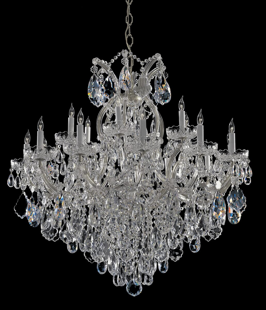 Crystorama Maria Theresa 19-Light 36" Traditional Chandelier in Polished Chrome with Clear Hand Cut Crystals