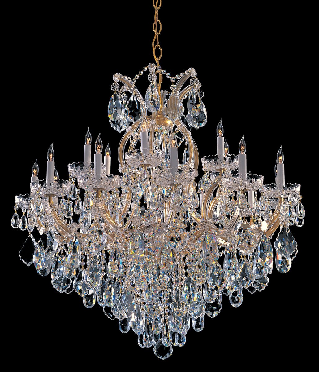 Crystorama Maria Theresa 19-Light 36" Traditional Chandelier in Gold with Clear Spectra Crystals