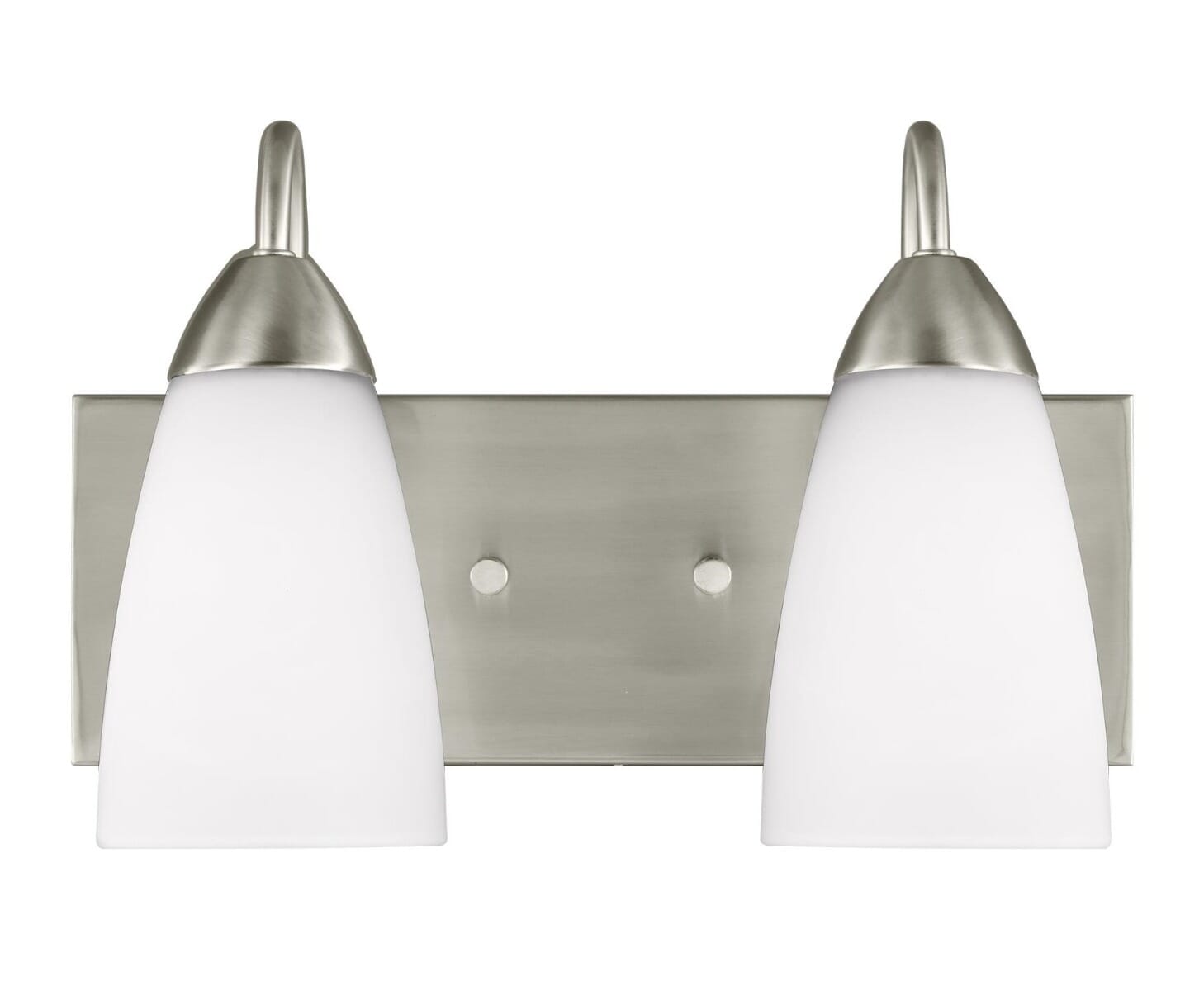 Sea Gull Seville 2-Light Bathroom Vanity Light in Brushed Nickel