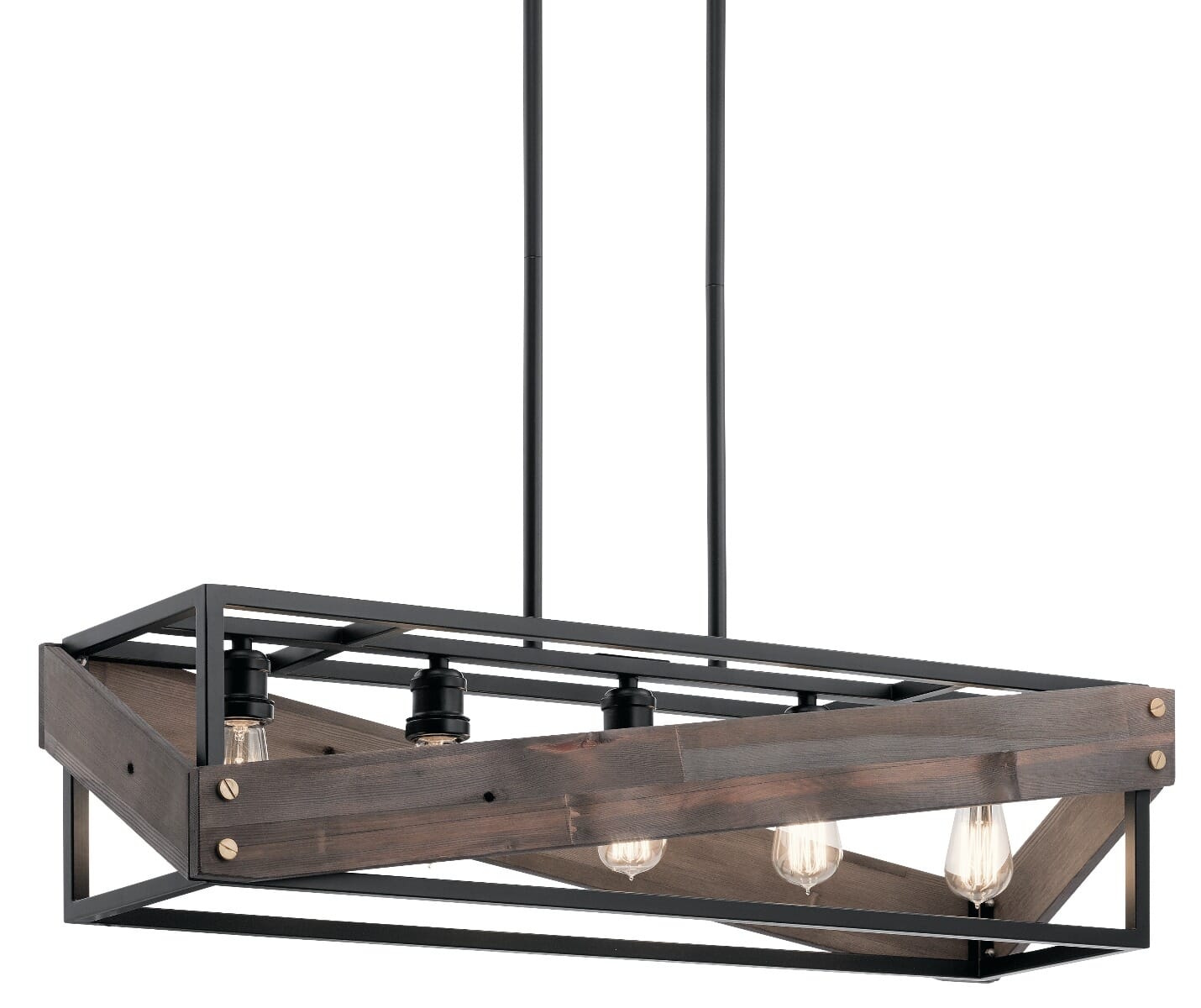 Kichler Fulton Cross 5-Light Linear Chandelier in Black