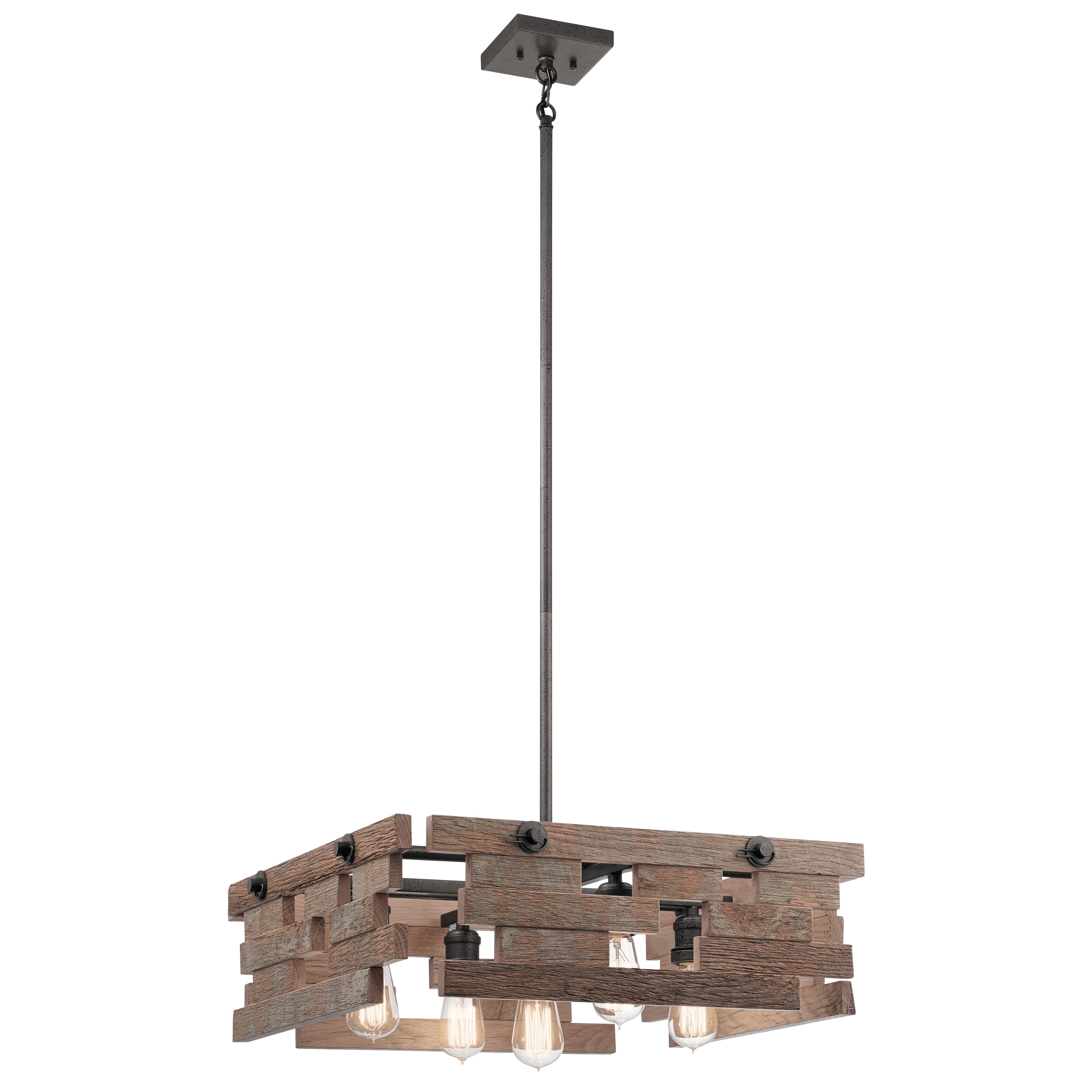 Kichler Cuyahoga Mill Chandelier/Pendant 5-Light in Anvil Iron