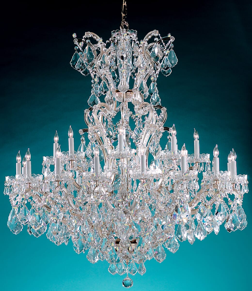 Crystorama Maria Theresa 25-Light 48" Traditional Chandelier in Polished Chrome with Clear Hand Cut Crystals