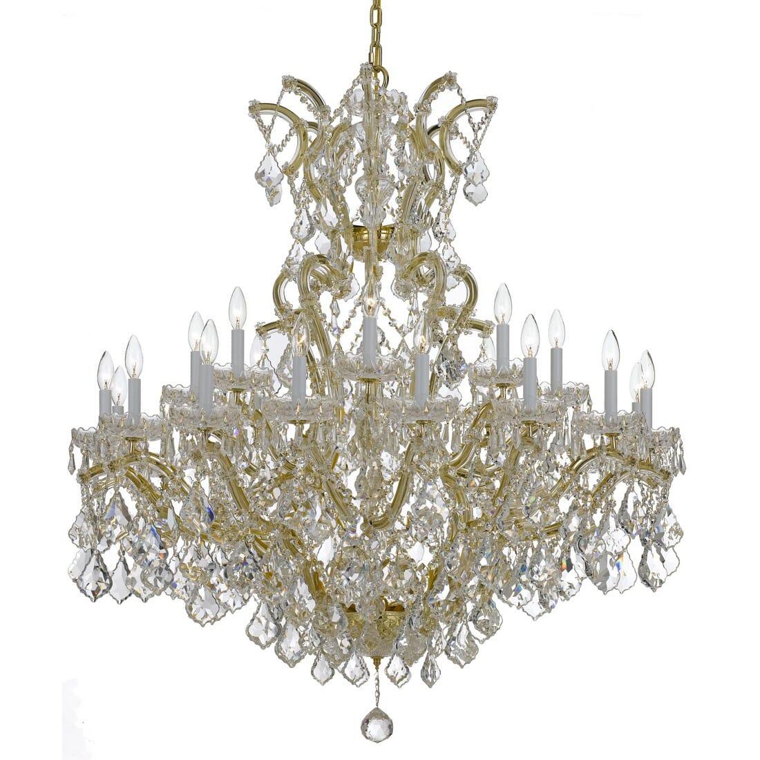 Crystorama Maria Theresa 25-Light 48" Traditional Chandelier in Gold with Hand Cut Crystal Crystals