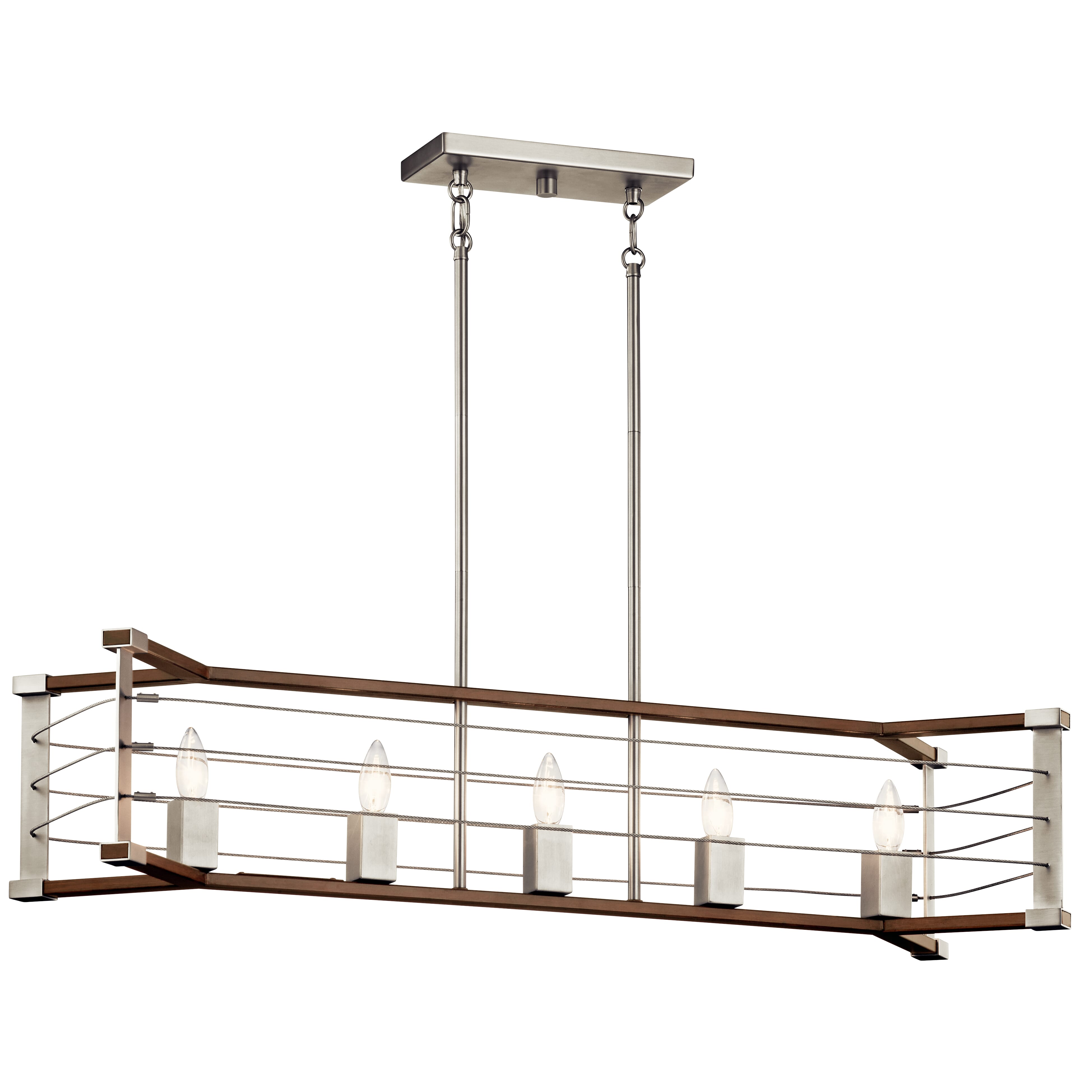 Kichler Lente 5-Light 39" Linear Chandelier in Brushed Nickel