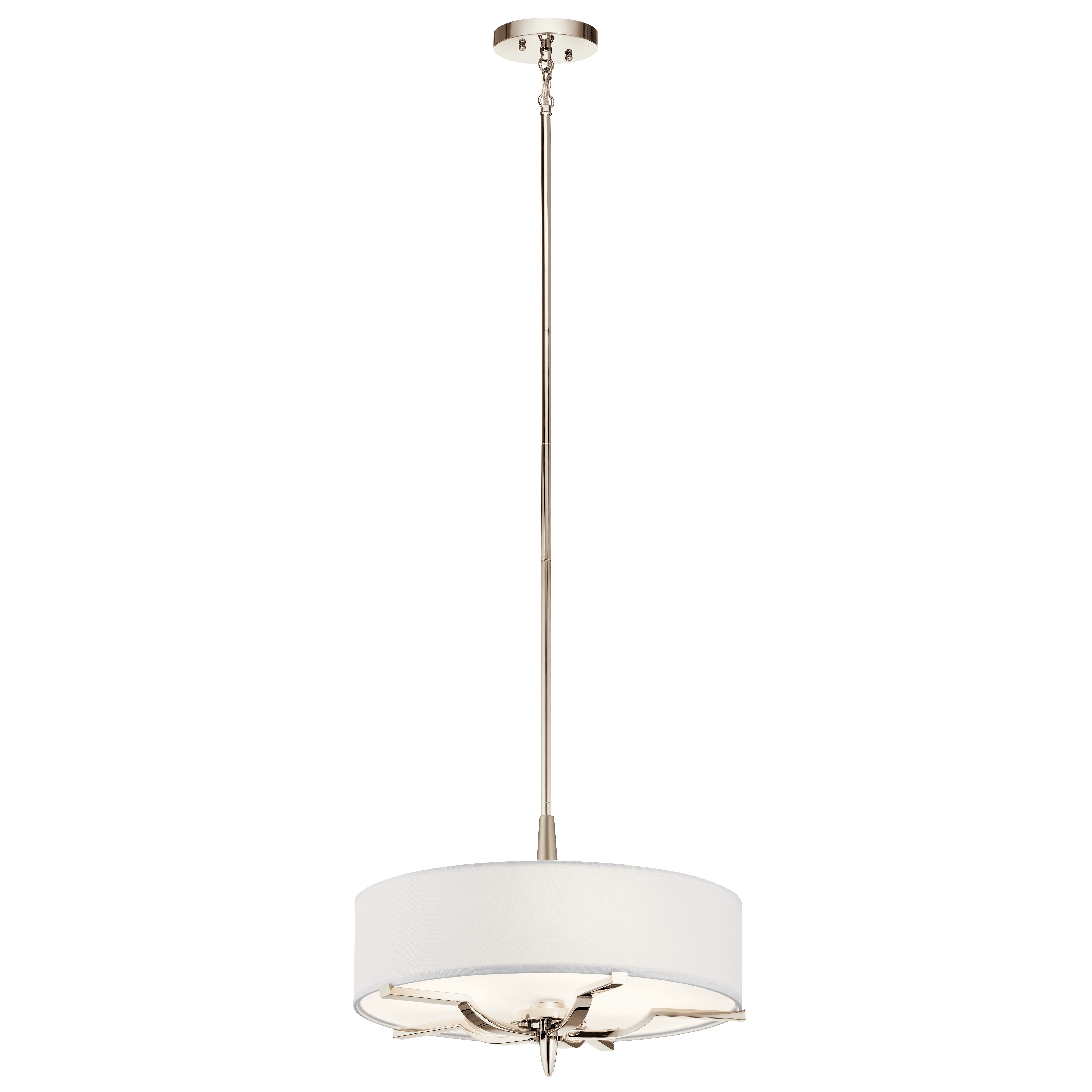 Kichler Kinsey 3-Light Semi Flush Ceiling Light in Polished Nickel