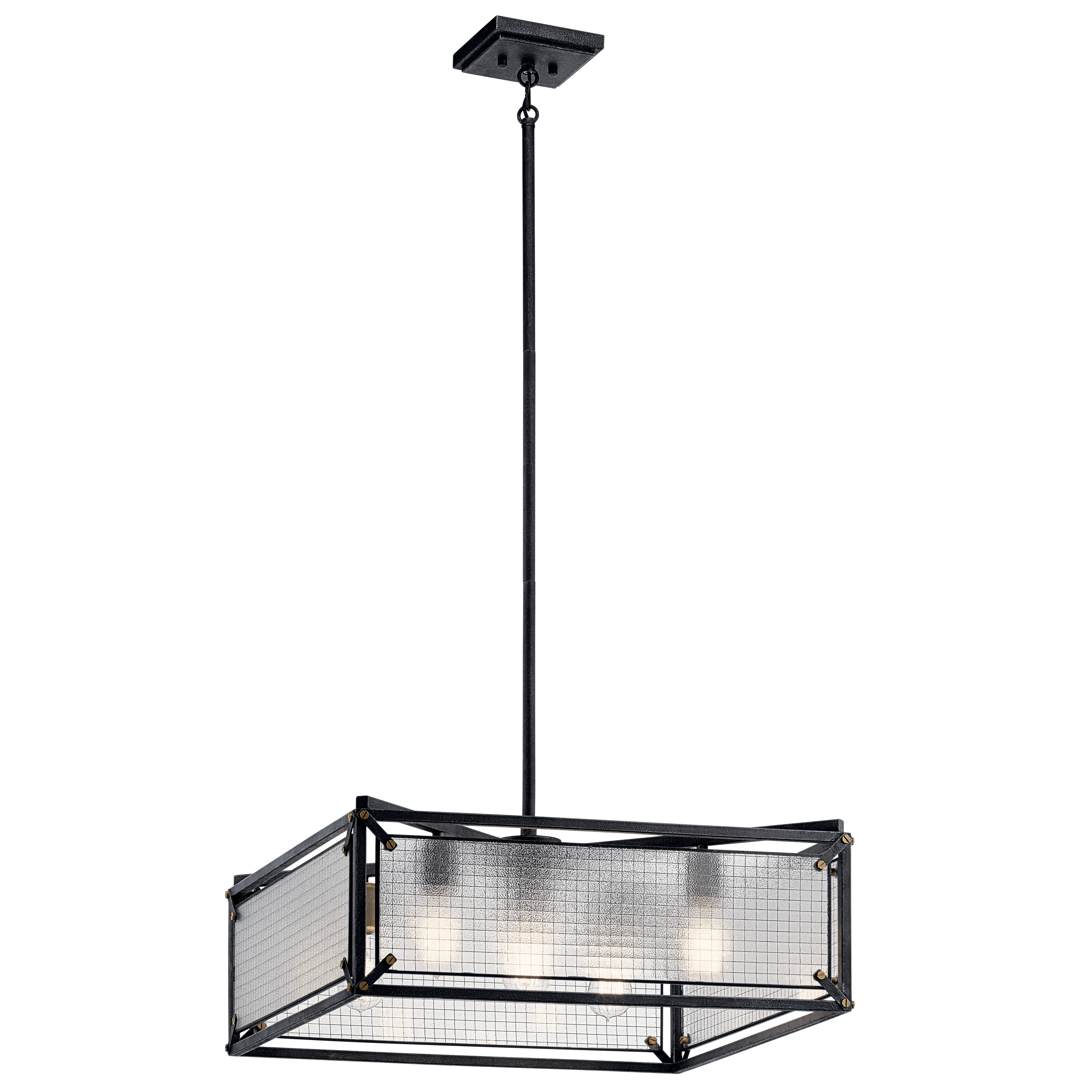 Kichler Steel 4-Light Chandelier in Distressed Black