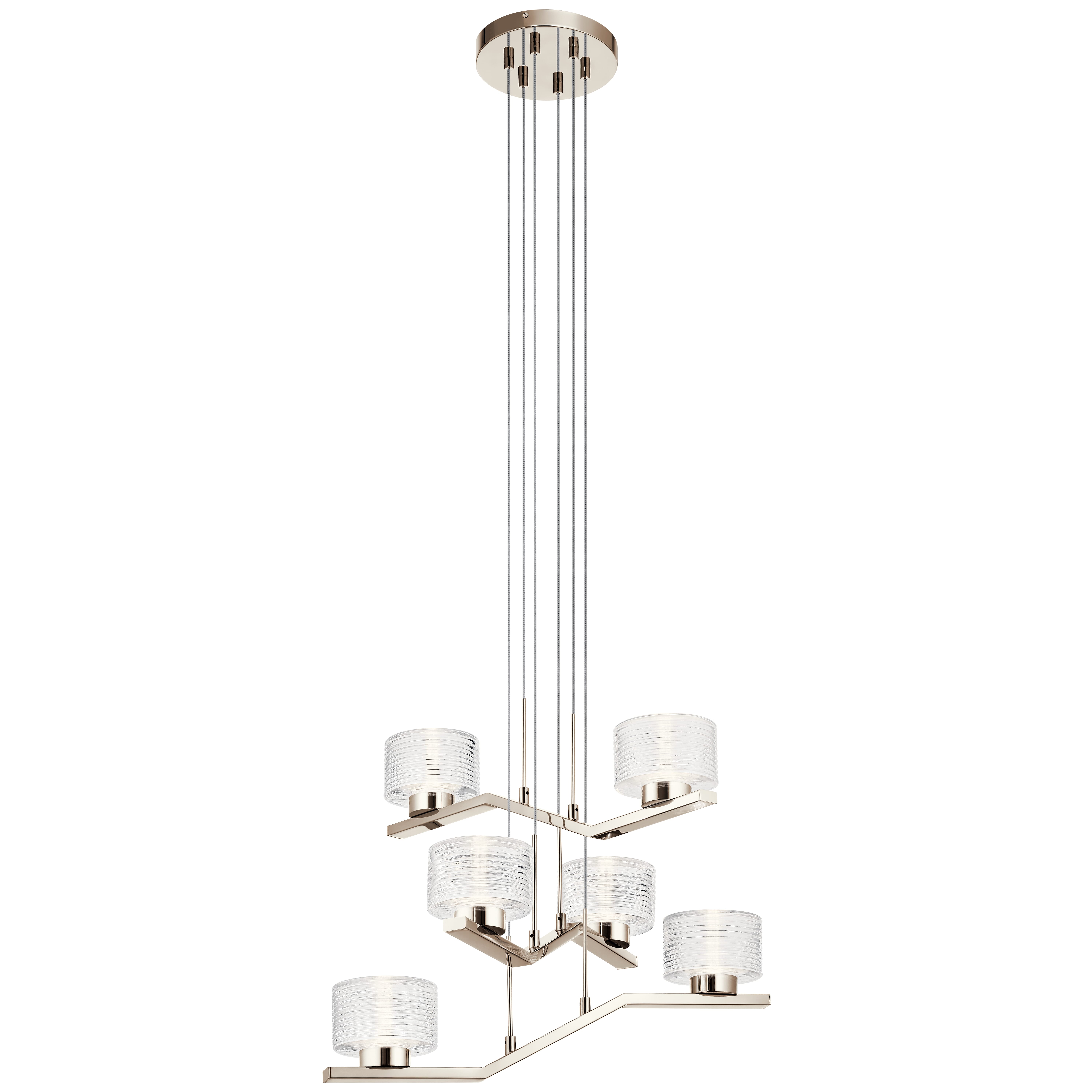 Kichler Lasus 6-Light LED Chandelier in Polished Nickel