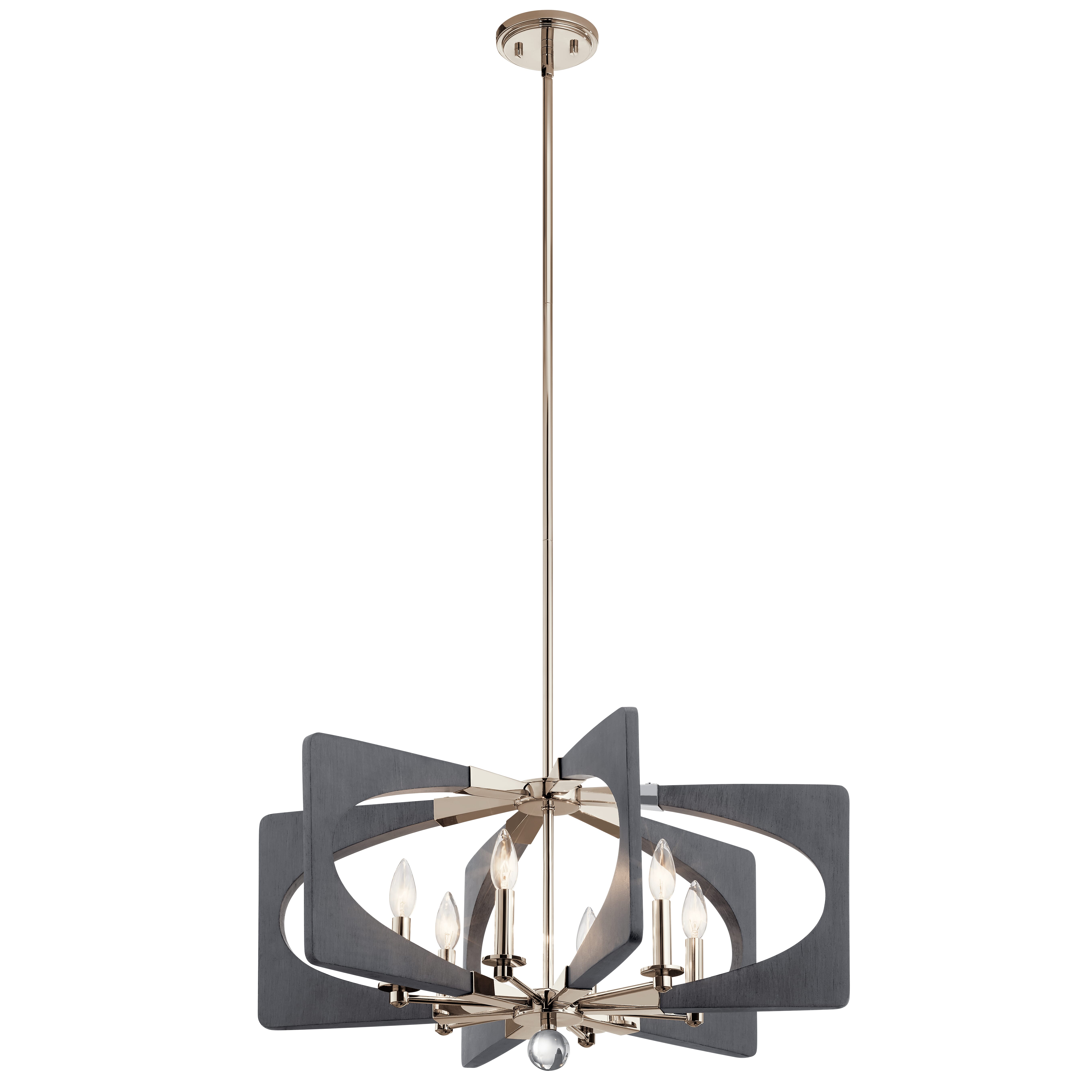 Kichler Alscar 5-Light 38" Linear Chandelier in Driftwood Grey