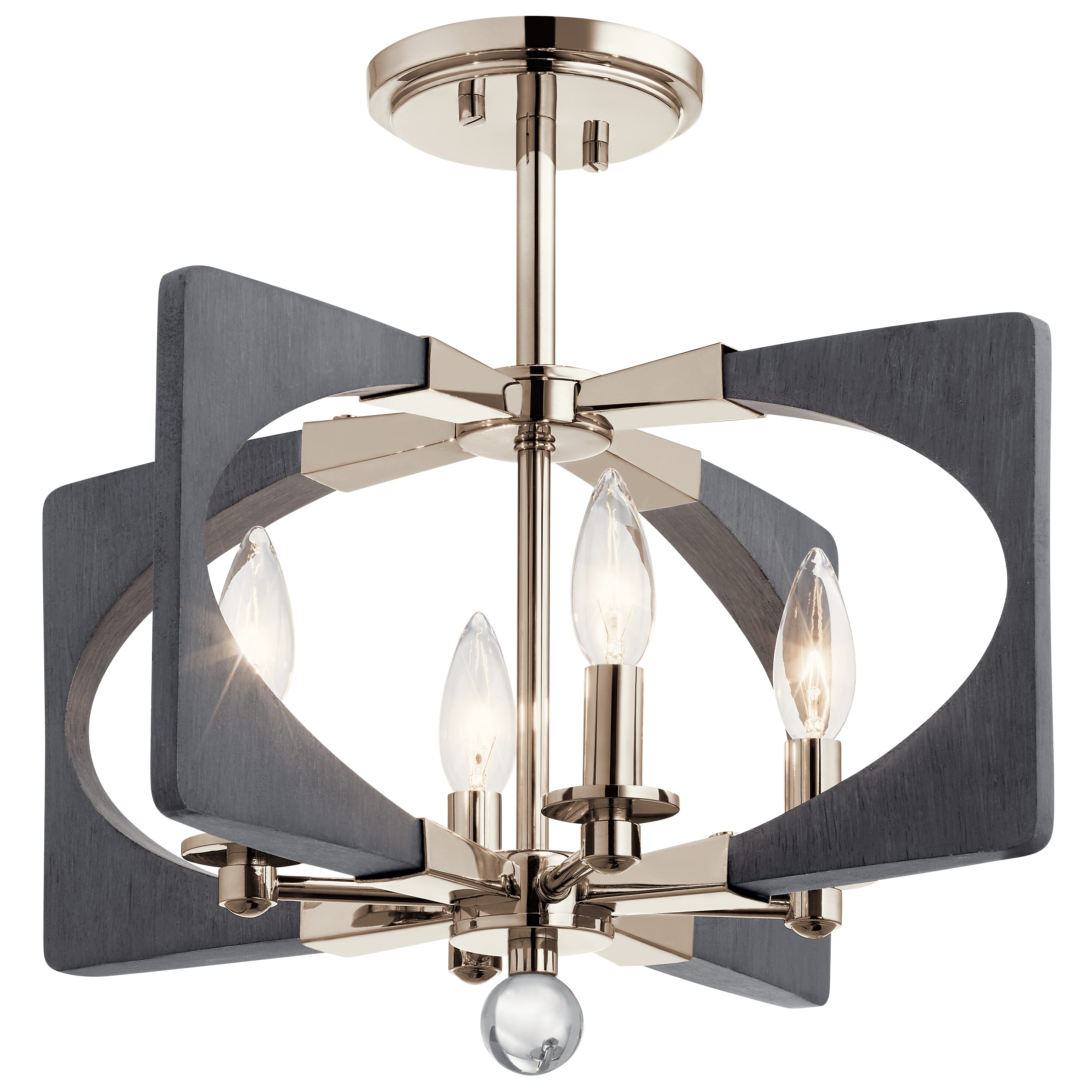 Kichler Alscar 4-Light Semi Flush Ceiling Light in Driftwood Grey