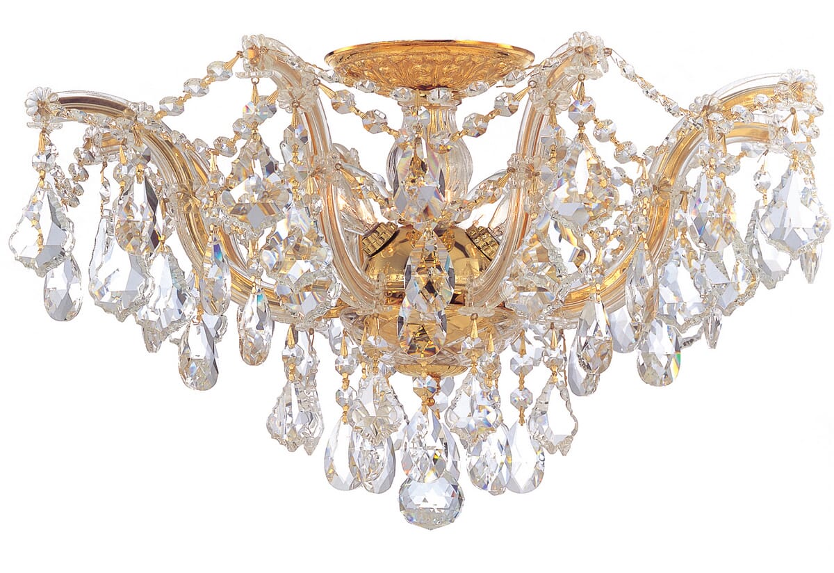 Crystorama Maria Theresa 5-Light 19" Ceiling Light in Gold with Clear Swarovski Strass Crystals