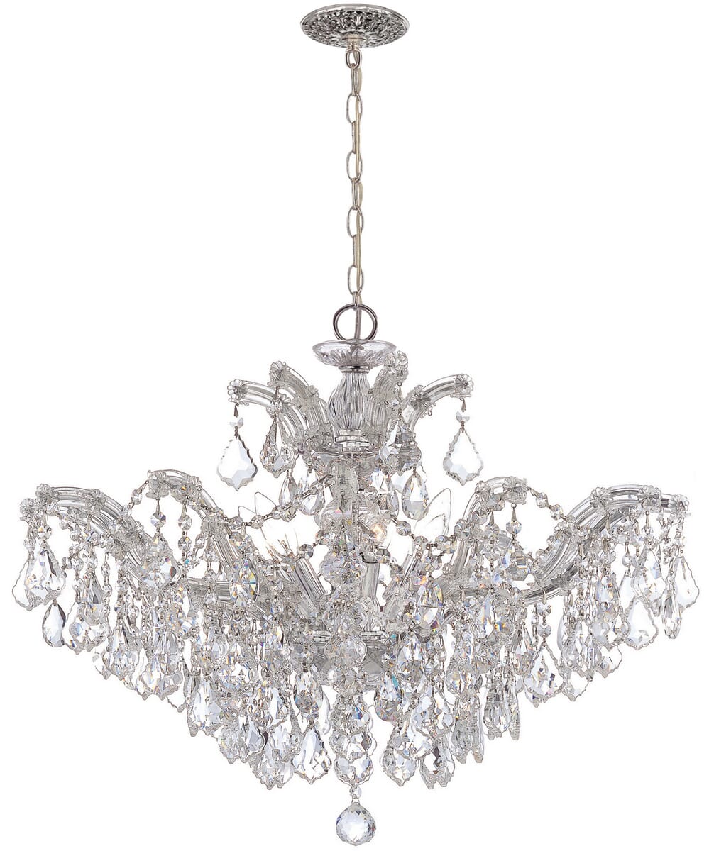 Crystorama Maria Theresa 6-Light 20" Traditional Chandelier in Polished Chrome with Clear Swarovski Strass Crystals