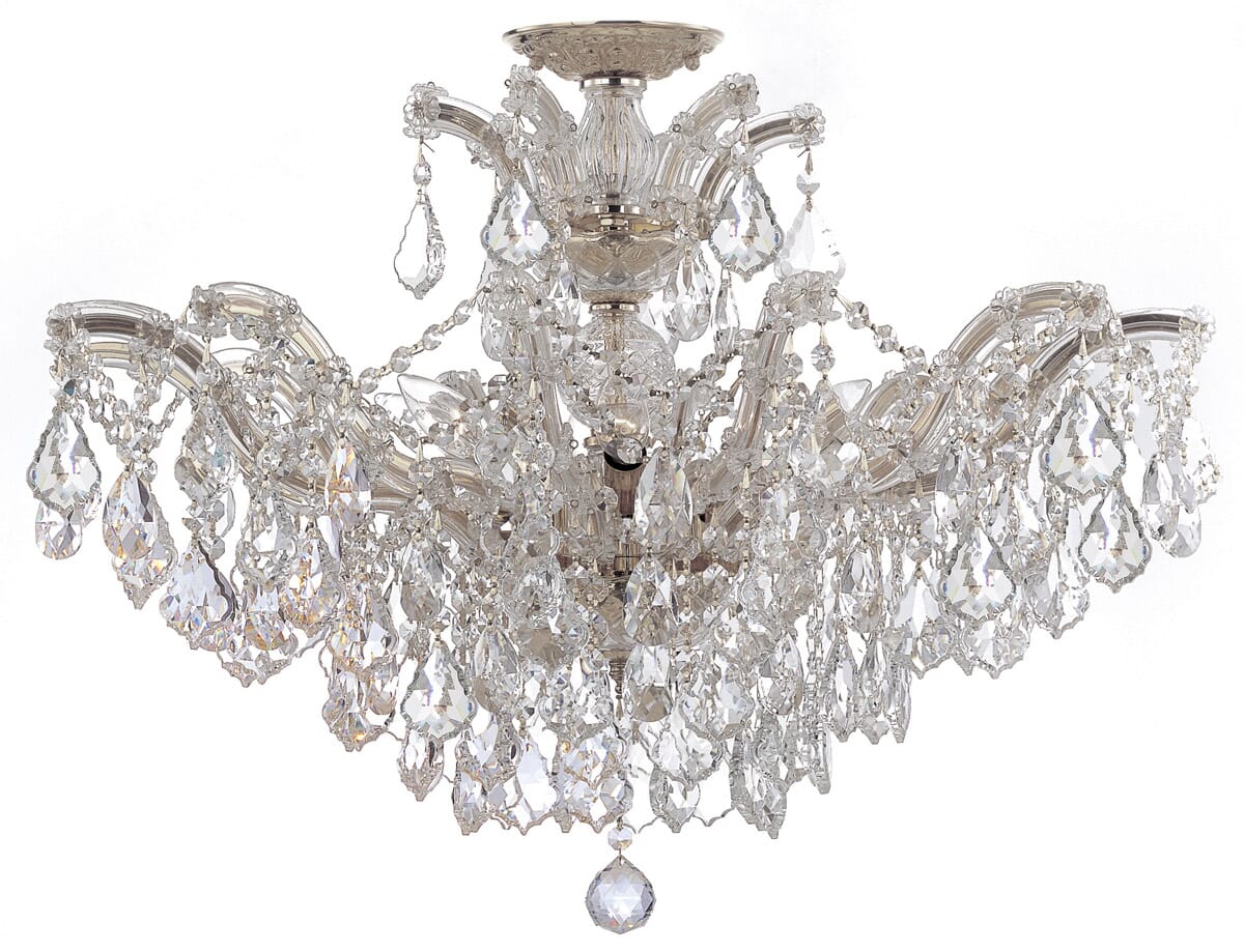 Crystorama Maria Theresa 6-Light 27" Ceiling Light in Polished Chrome with Clear Swarovski Strass Crystals