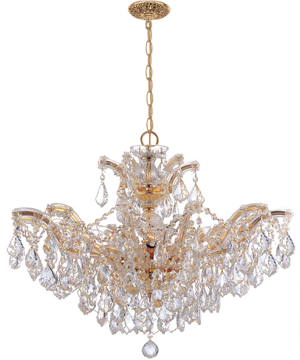 Crystorama Maria Theresa 6-Light 20" Traditional Chandelier in Gold with Clear Swarovski Strass Crystals