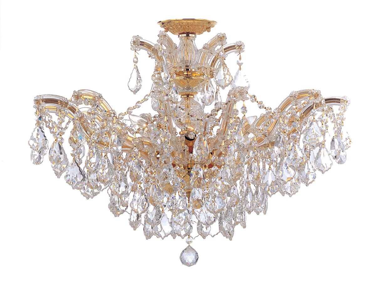 Crystorama Maria Theresa 6-Light 27" Ceiling Light in Gold with Clear Swarovski Strass Crystals