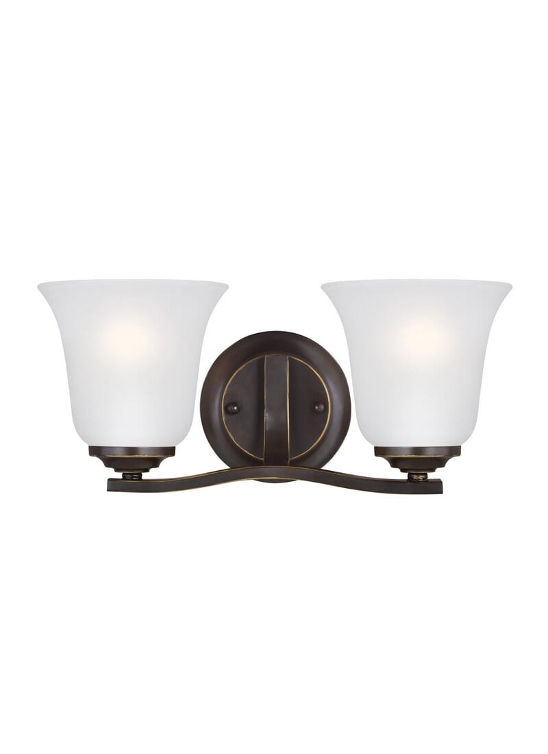 Sea Gull Emmons 2-Light Bathroom Vanity Light in Heirloom Bronze