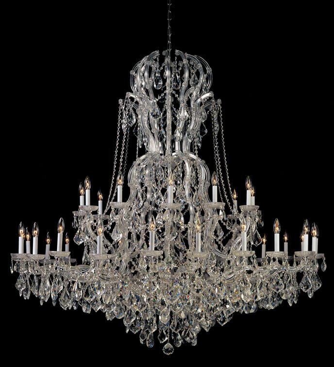 Crystorama Maria Theresa 37-Light 66" Traditional Chandelier in Polished Chrome with Clear Hand Cut Crystals