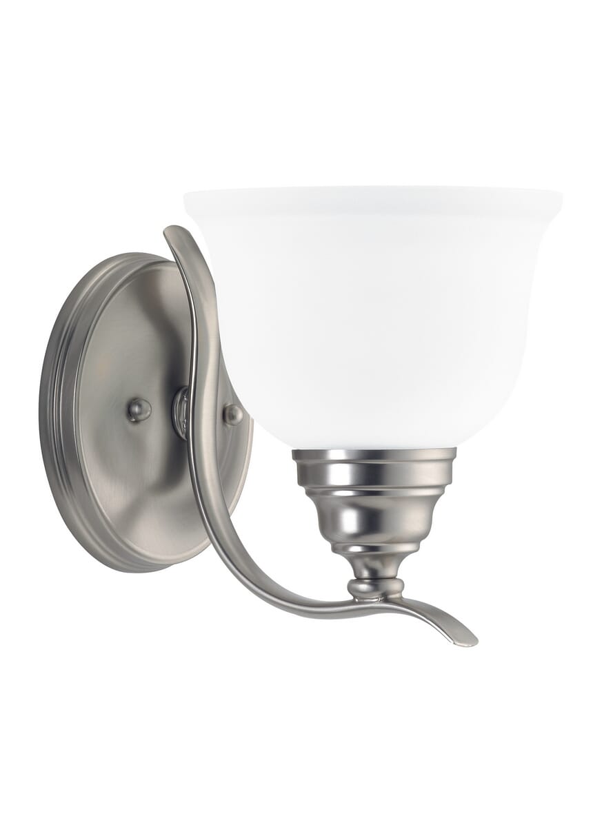 Sea Gull Wheaton 7" Bathroom Vanity Light in Brushed Nickel