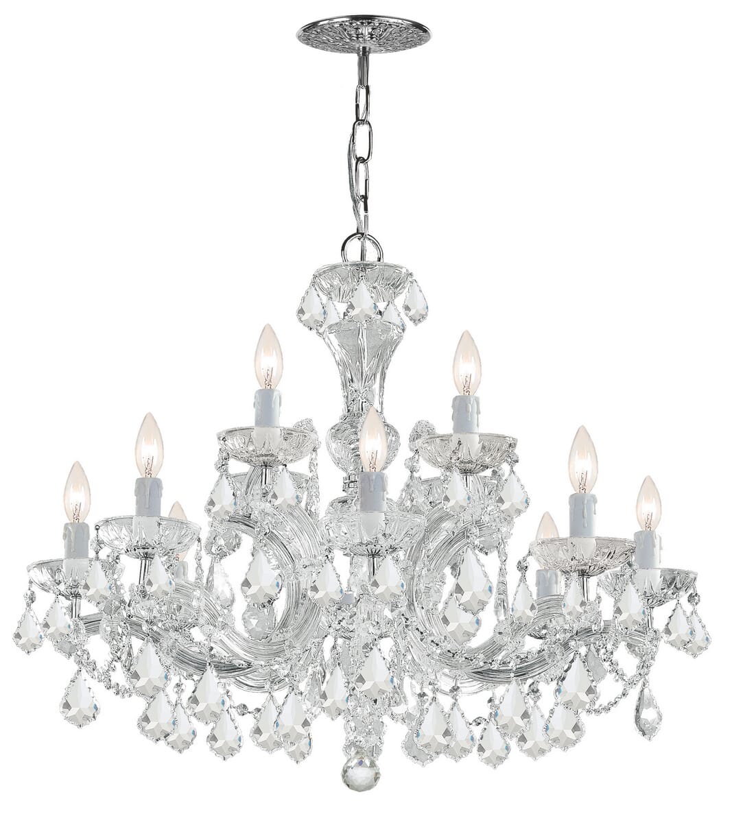 Crystorama Maria Theresa 12-Light 26" Traditional Chandelier in Polished Chrome with Clear Swarovski Strass Crystals