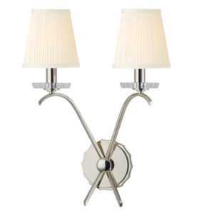 Hudson Valley Clyde 2-Light 18" Wall Sconce in Polished Nickel