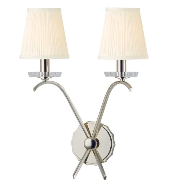 Hudson Valley Clyde 2-Light 18" Wall Sconce in Polished Nickel