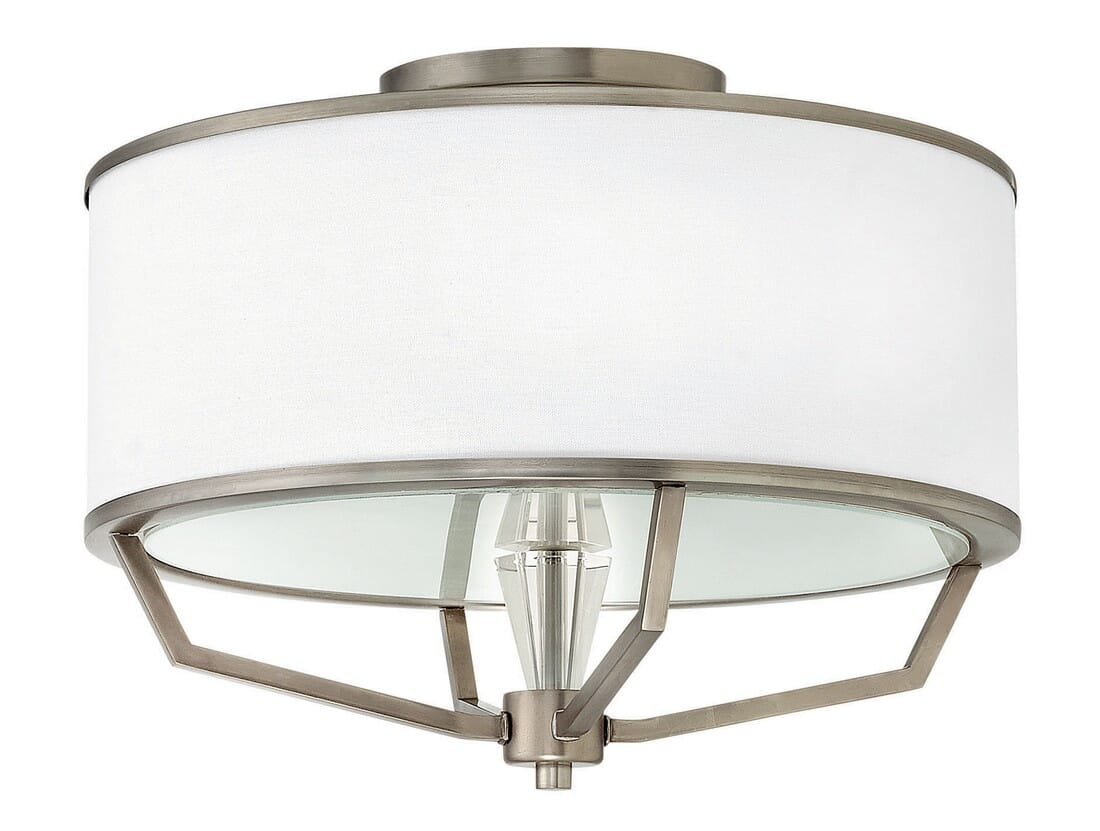 Hinkley Larchmere 3-Light Semi-Flush Ceiling Light in English Nickel