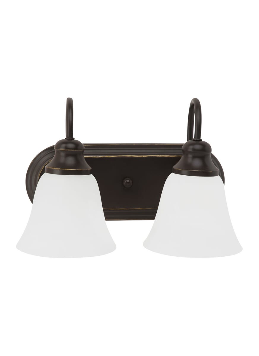 Sea Gull Windgate 2-Light 13" Bathroom Vanity Light in Heirloom Bronze