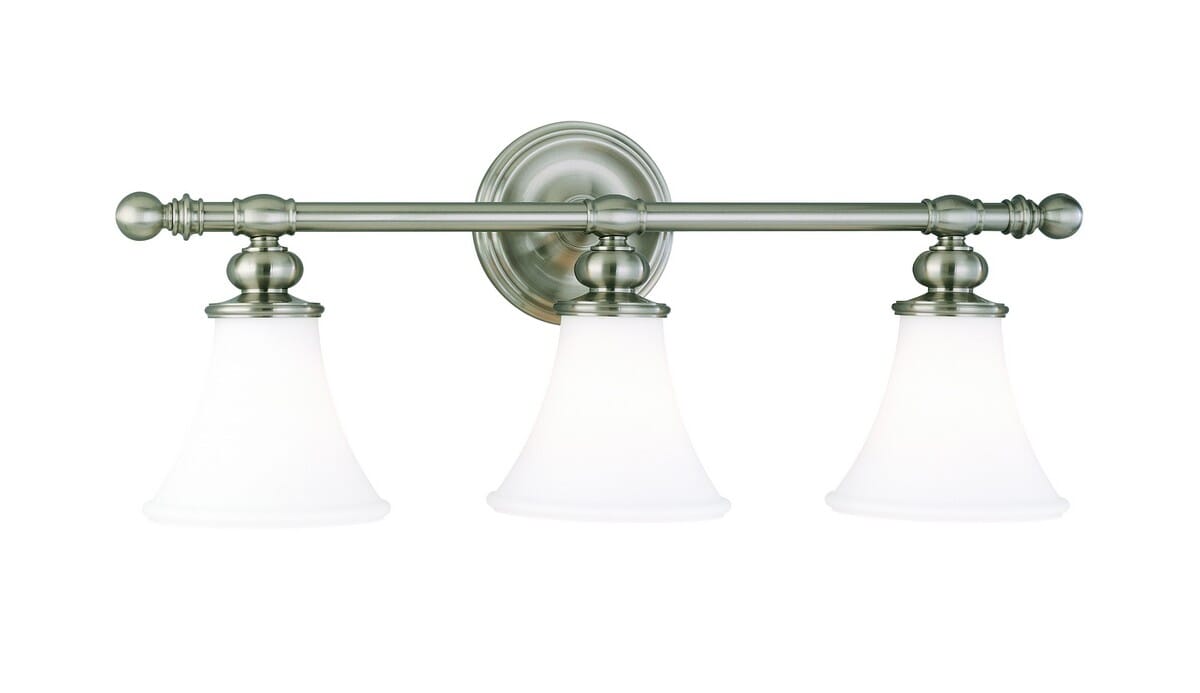 Hudson Valley Weston 3-Light 25" Bathroom Vanity Light in Satin Nickel