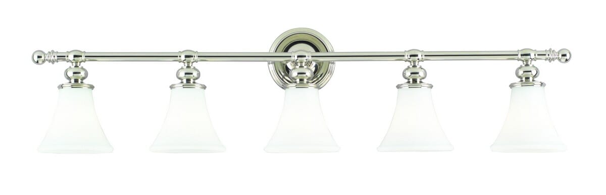 Hudson Valley Weston 5-Light 43" Bathroom Vanity Light in Polished Nickel