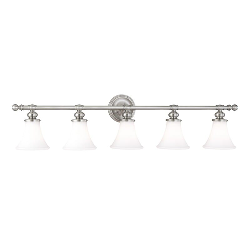 Hudson Valley Weston 5-Light 43" Bathroom Vanity Light in Satin Nickel