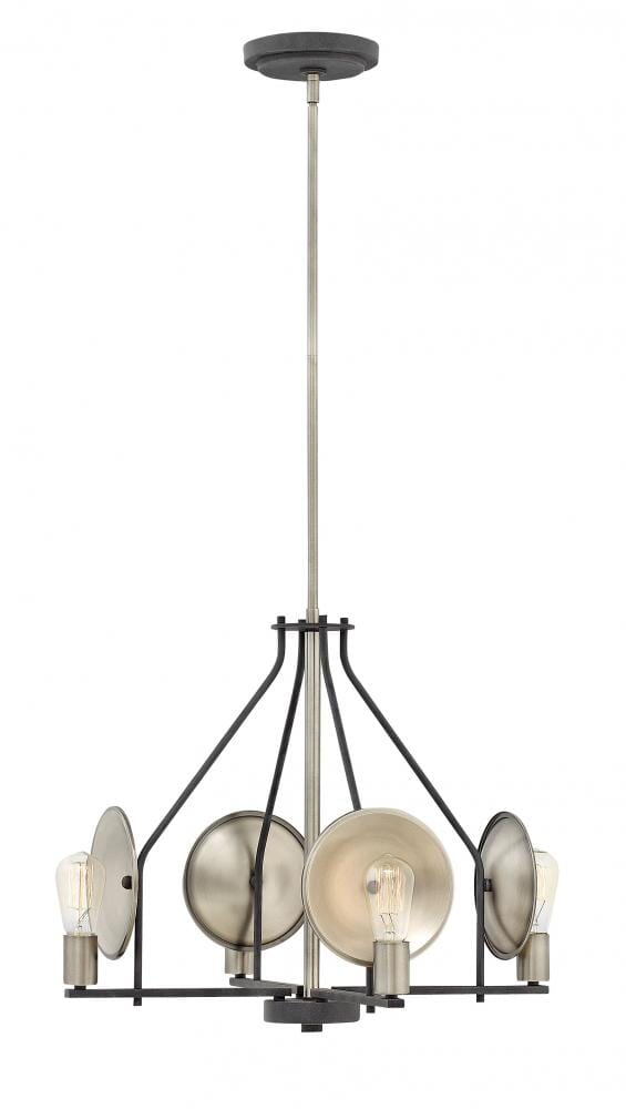 Hinkley Boyer 4-Light Single Tier Chandelier in Aged Zinc