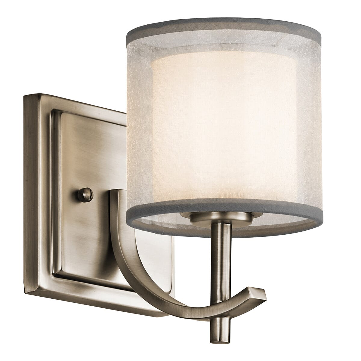 Kichler Tallie Satin Etched White Wall Sconce in Antique Pewter