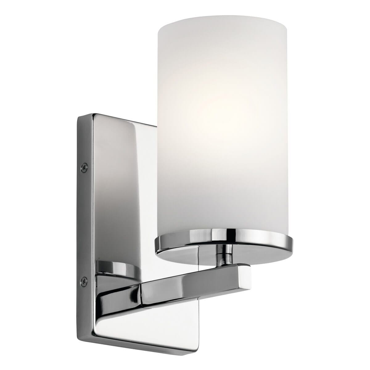 Kichler Crosby Satin Etched Cased Opal Wall Sconce in Chrome