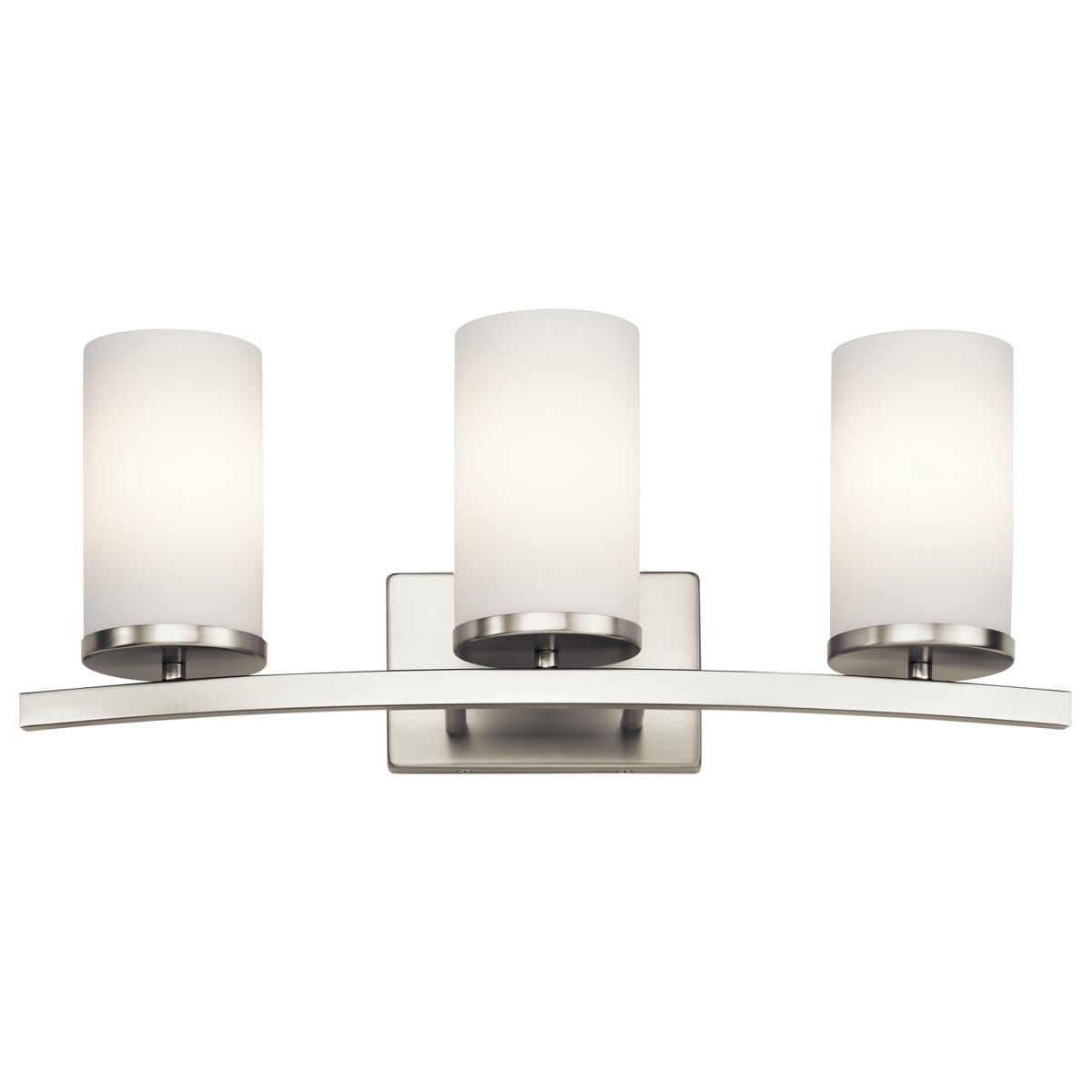 Kichler Crosby 3-Light Bathroom Vanity Light in Brushed Nickel