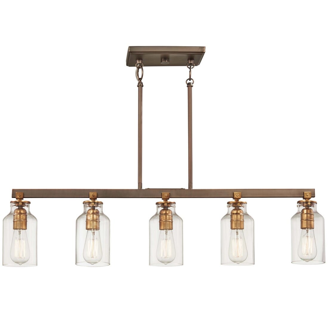 Minka Lavery Morrow 5-Light Linear Pendant Light in Harvard Court Bronze