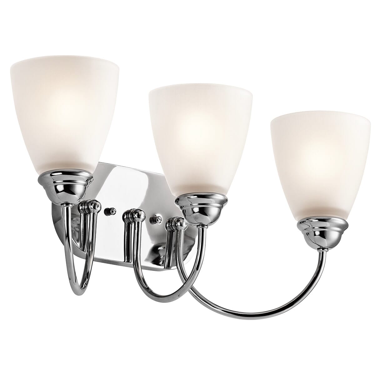 Kichler Jolie 3-Light 3-Arm Bathroom Vanity Light in Chrome
