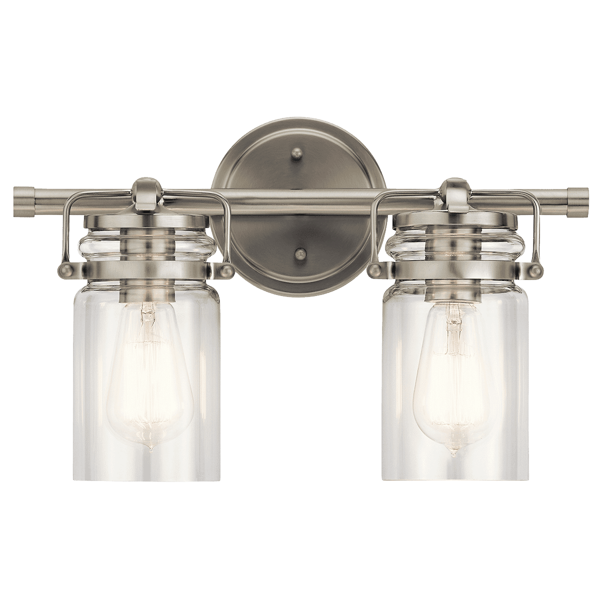 Kichler Brinley 2-Light Bathroom Vanity Light in Brushed Nickel