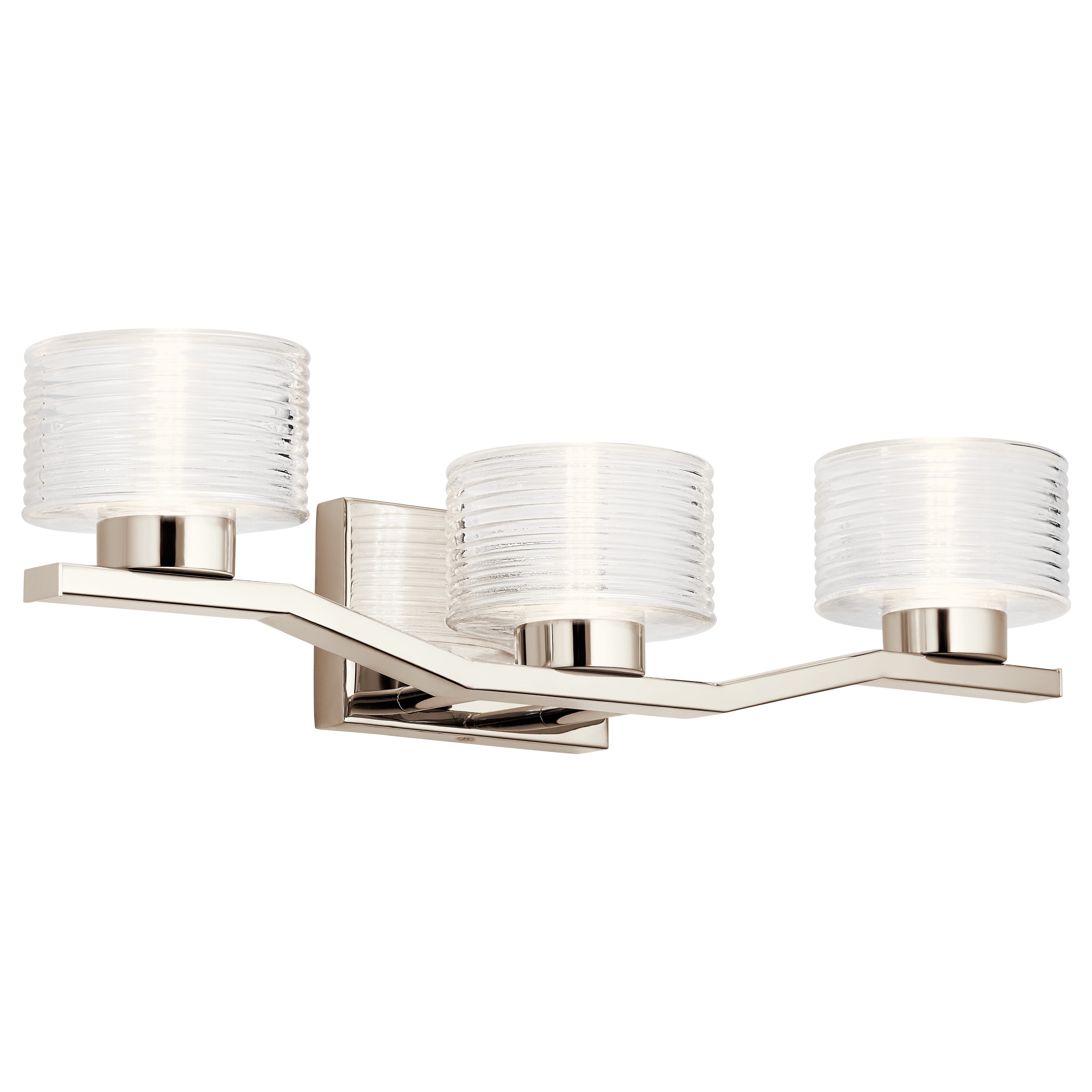 Kichler Lasus 3-Light LED 24" Bathroom Vanity Light in Polished Nickel