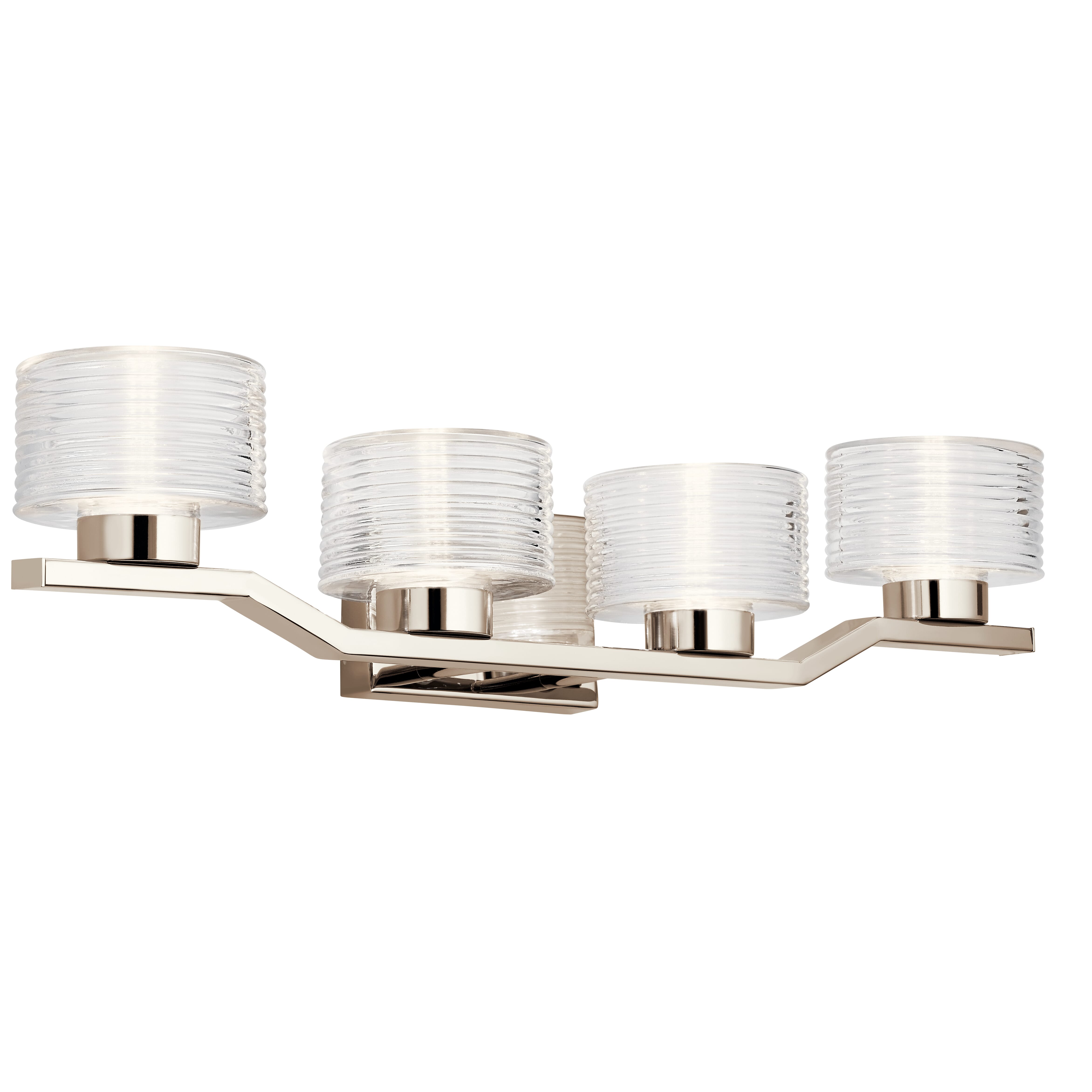 Kichler Lasus 4-Light LED 27.5" Bathroom Vanity Light in Polished Nickel