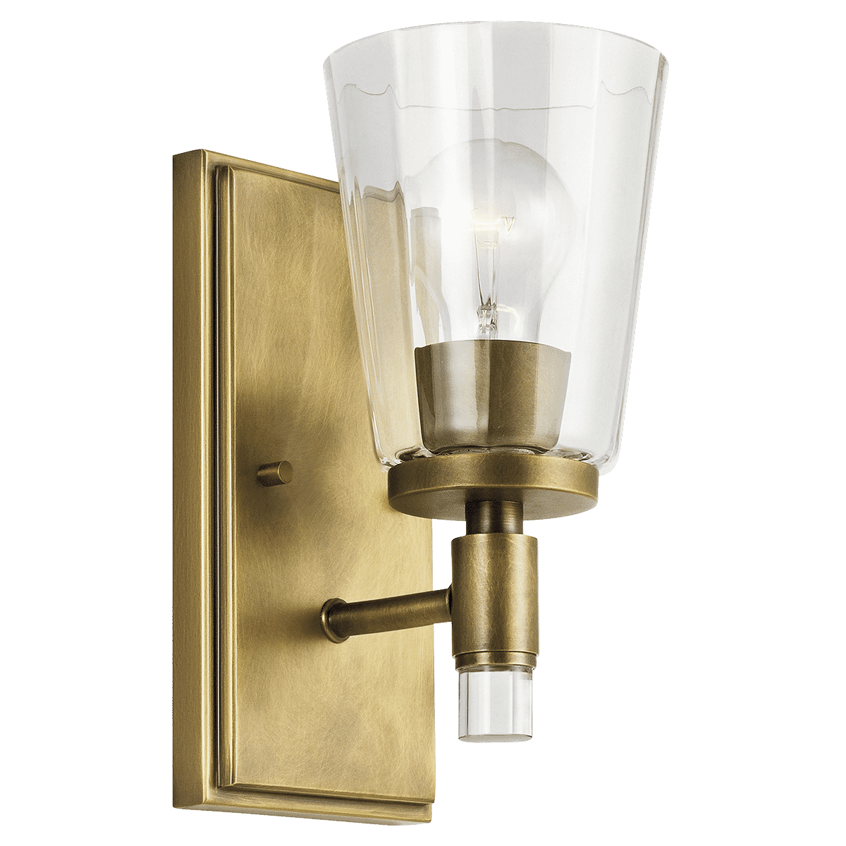 Kichler Audrea Wall Sconce 1-Light in Natural Brass