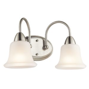 Kichler Nicholson 2-Light Bathroom Vanity Light in Brushed Nickel