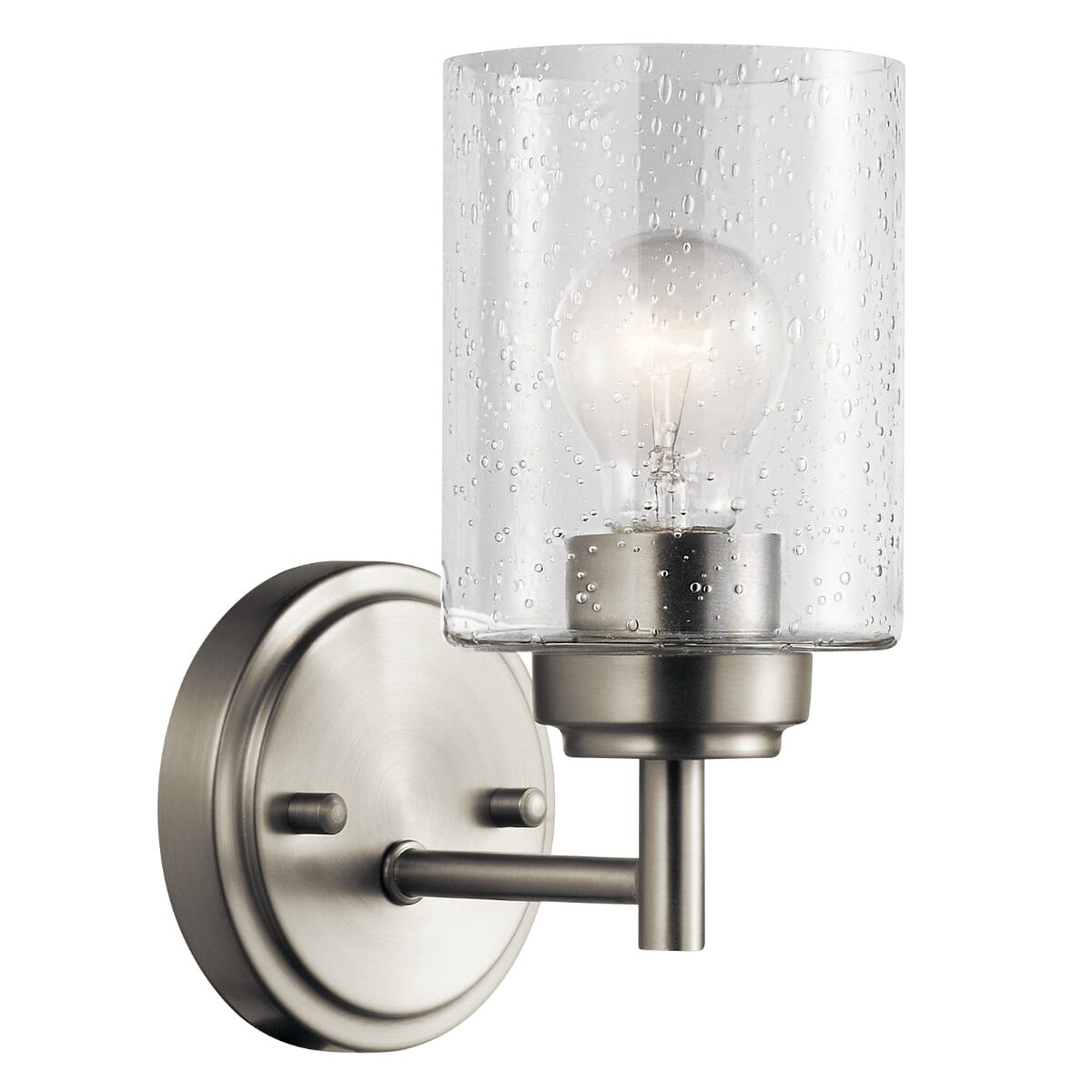 Kichler Winslow Seeded Glass Wall Sconce in Brushed Nickel