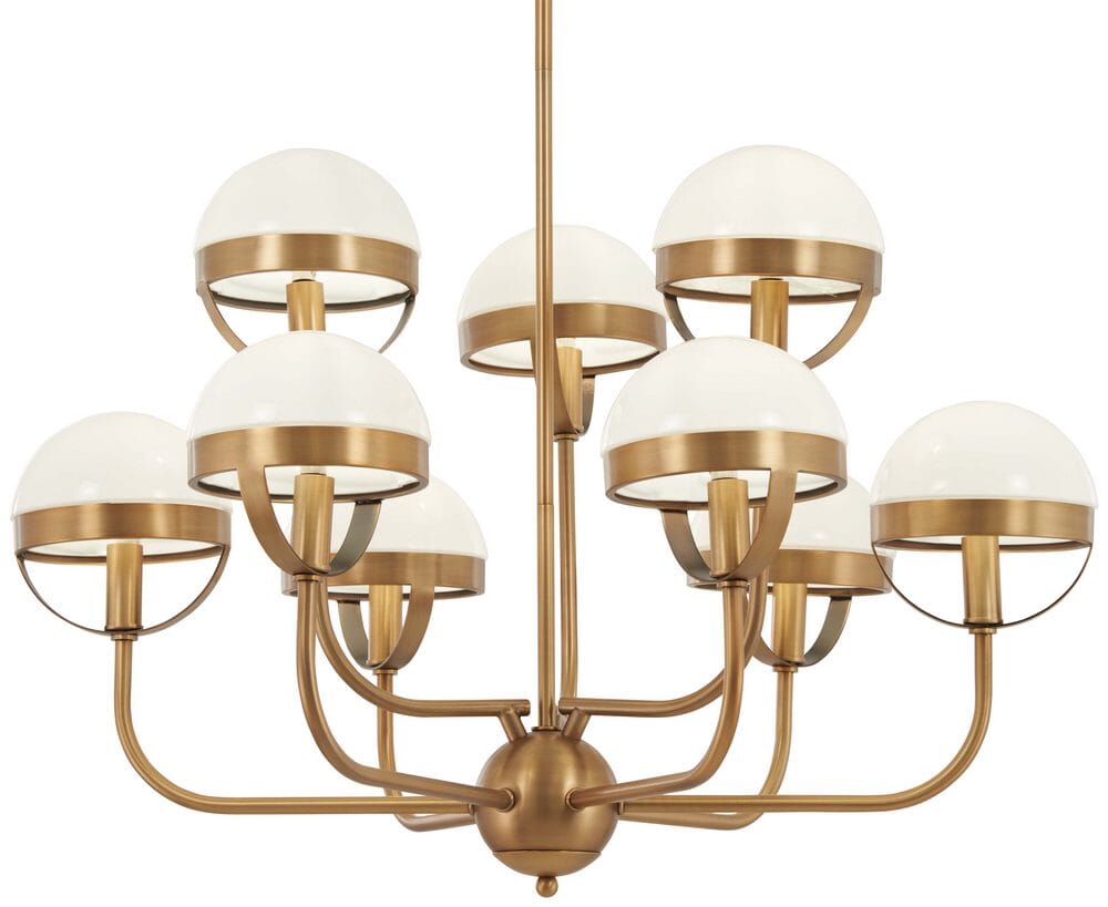 Minka Lavery Tannehill 9-Light 30" Transitional Chandelier in Antique Noble Brass