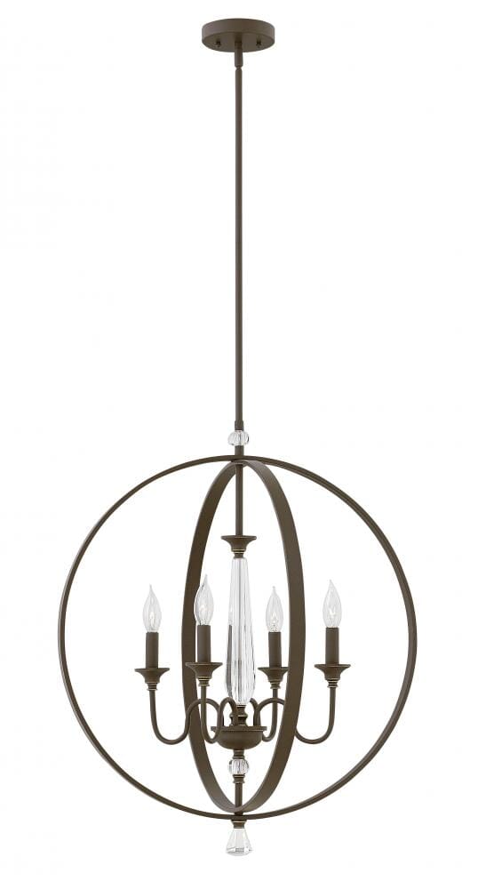 Hinkley Waverly 4-Light Stem Hung Single Tier Chandelier in Oil Rubbed Bronze